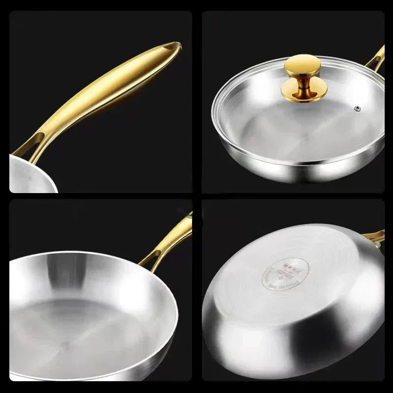 NovaChef 316ステンレス製誘導加熱対応フライパン、7層均一加熱、28cm、家庭用料理向け