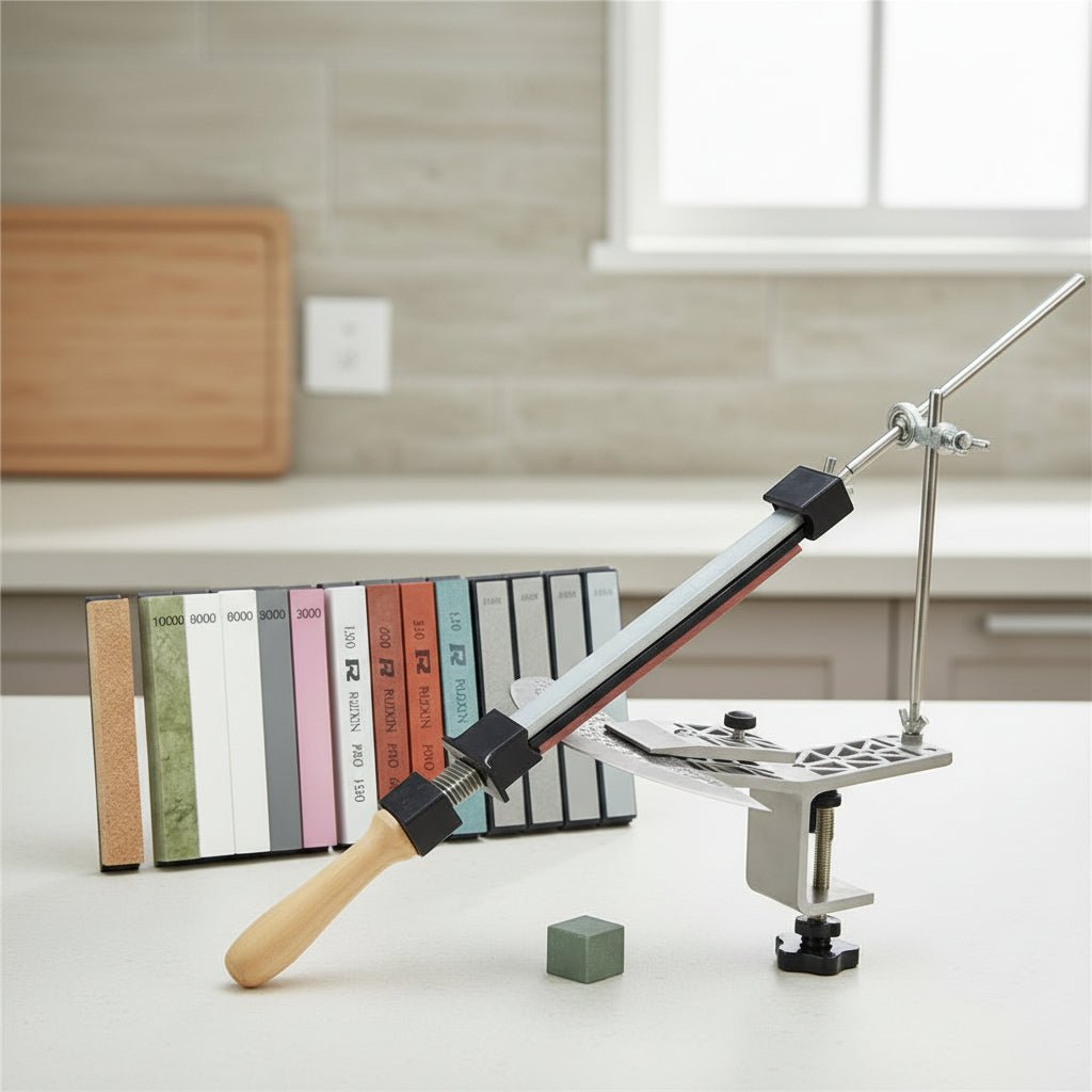 SharpMaster Precision Knife Sharpener With Rotatable Adjustable Clamp For Home Cooks