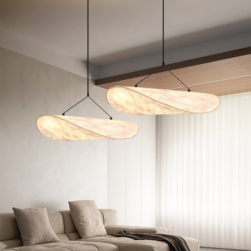 Serene Lantern Japandi Silk Pendant Light For Minimalist Homes Warm Glow