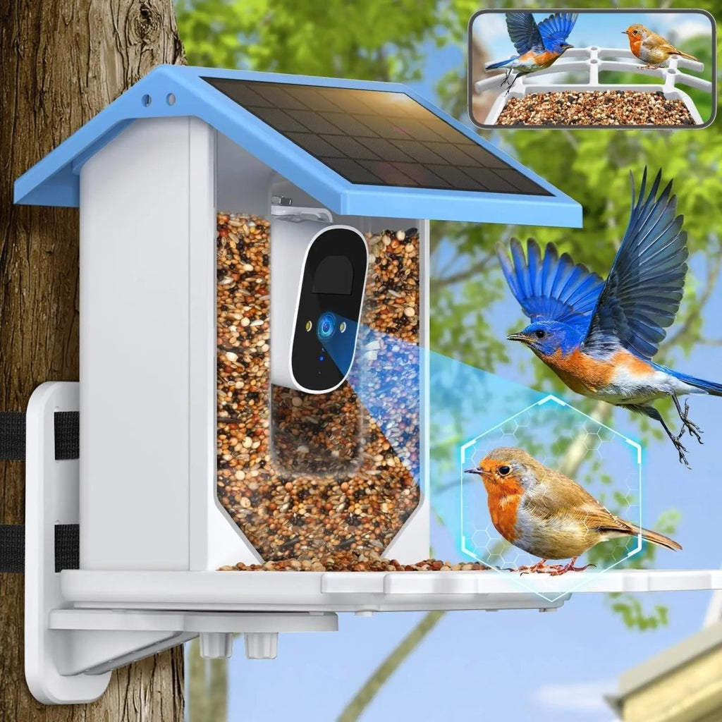 サンビスタ スマートソーラー 鳥の餌台 2.4K HD ナイトビジョンカメラ付き