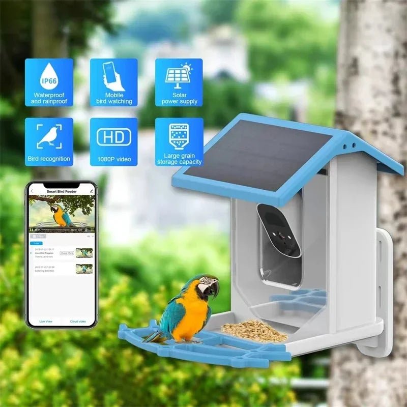 サンビスタ スマートソーラー 鳥の餌台 2.4K HD ナイトビジョンカメラ付き