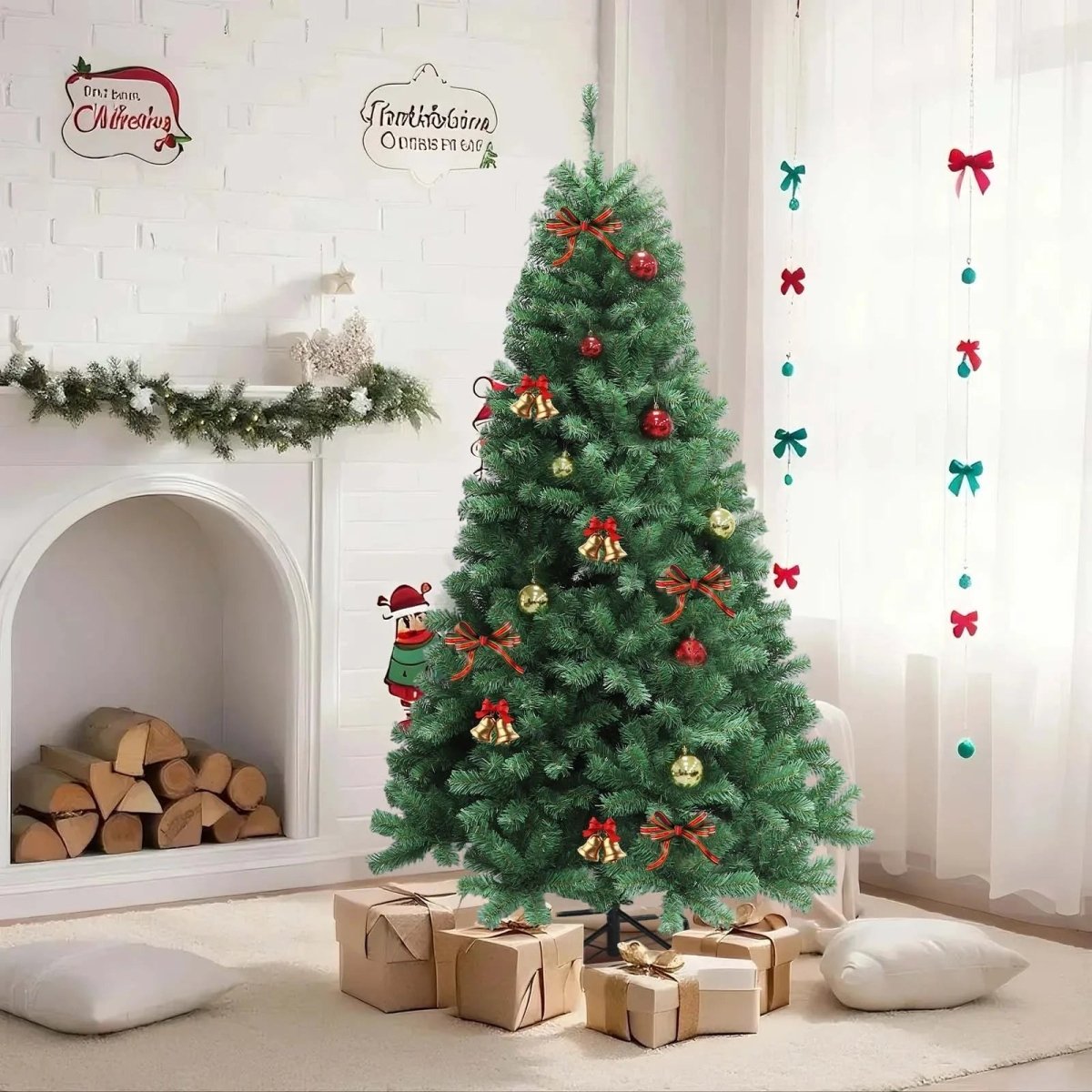 LumaSpruce LED 人工クリスマスツリー 8種類の華やかなライトパターン付き