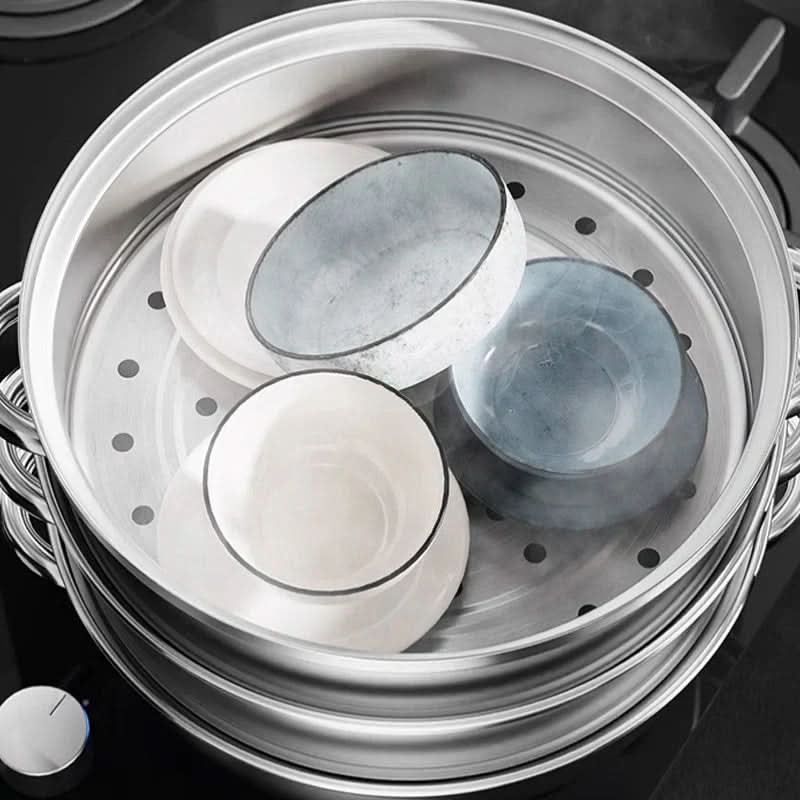 AeroChef 3 szintes rozsdamentes acél pároló üvegfedővel