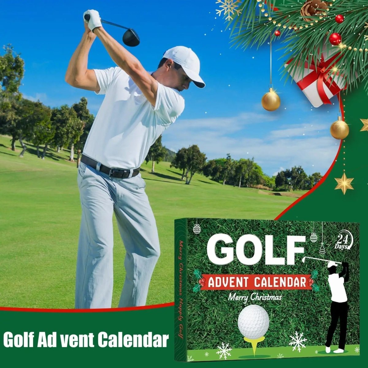 BirdieBox 2025 Végső Golf Adventi Naptár 24 Napos Kiegészítőkkel Golfrajongóknak