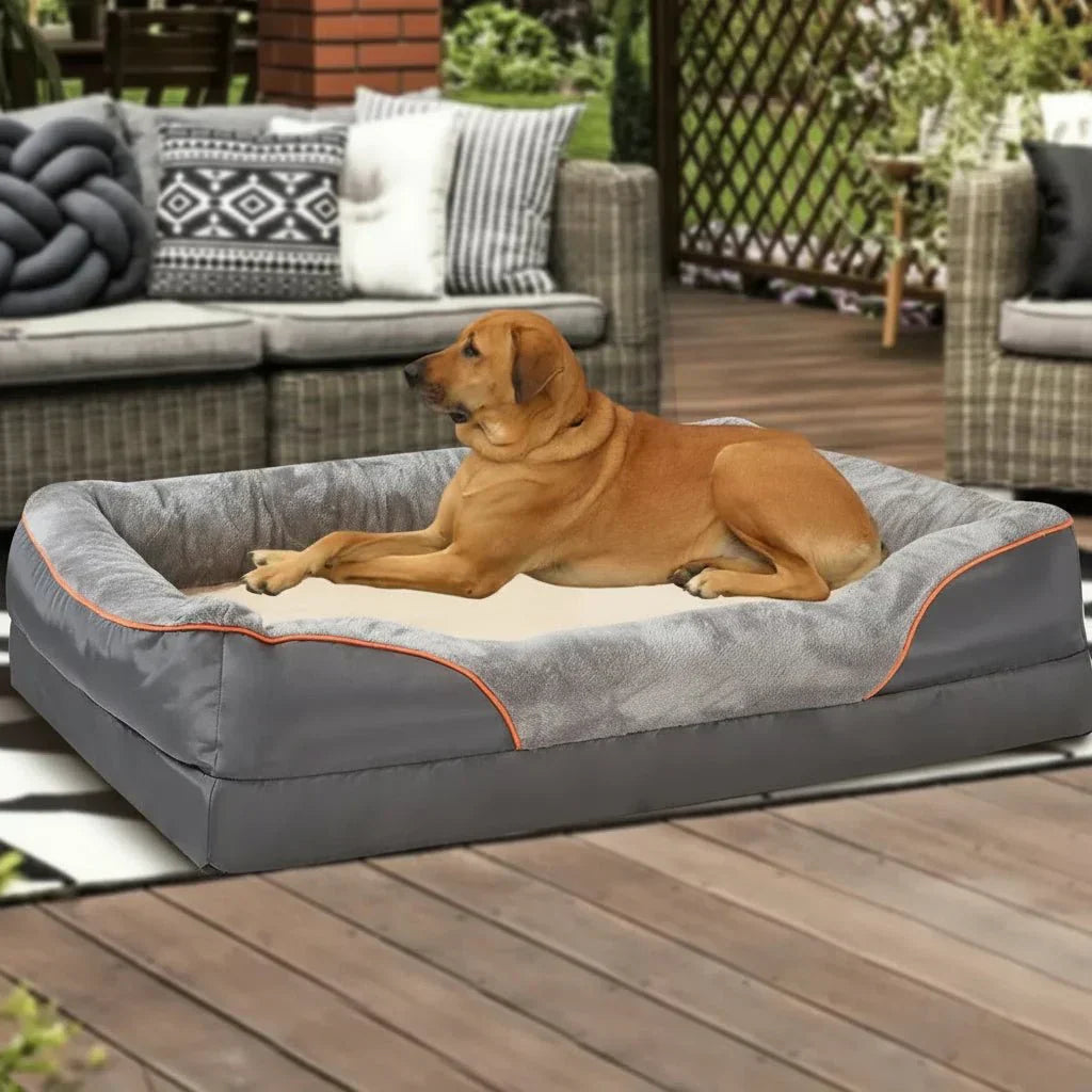 NovaPaw 防水 高齢犬用整形外科用ベッド 高さのある枕付きメモリーフォーム