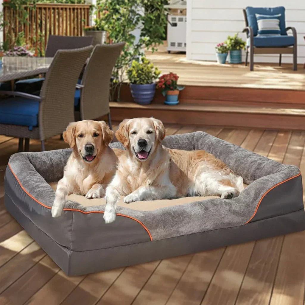 NovaPaw 防水 高齢犬用整形外科用ベッド 高さのある枕付きメモリーフォーム