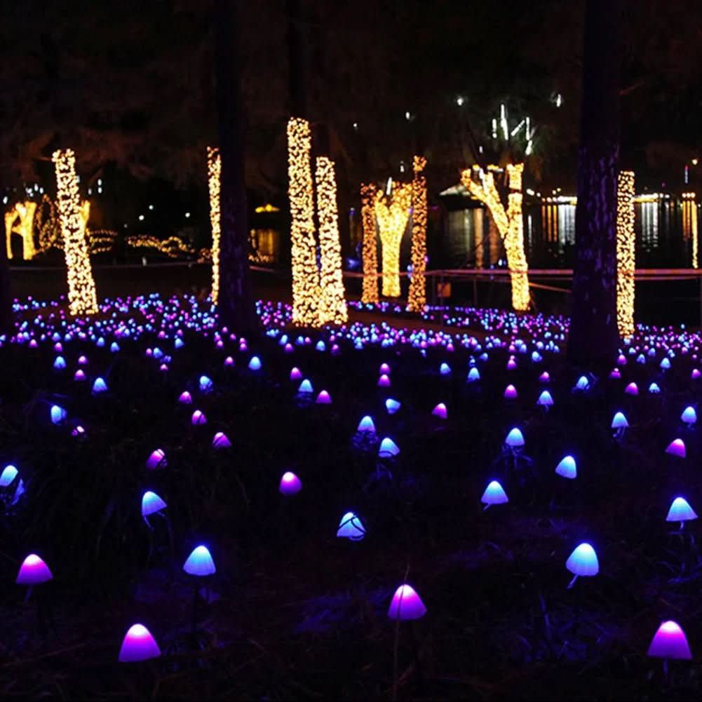 Aurora Glow Mushroom Solar Powered LED Lights For Enchanted Garden