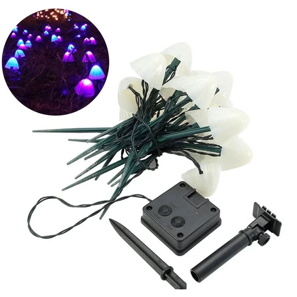 Aurora Glow Mushroom Solar Powered LED Lights For Enchanted Garden