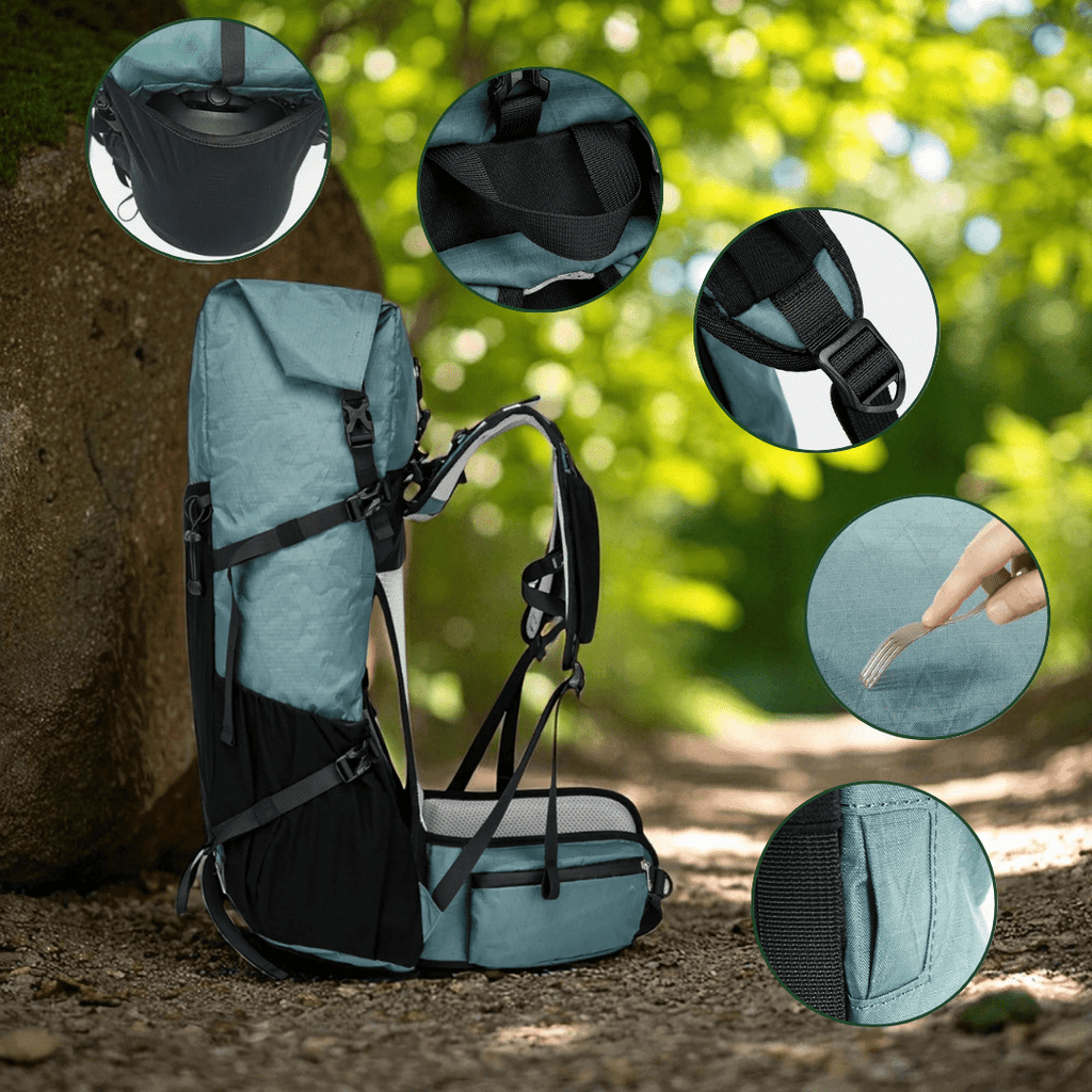 AeroTrail 50L ultrakönnyű, bővíthető kalandtáska rolltop záródással