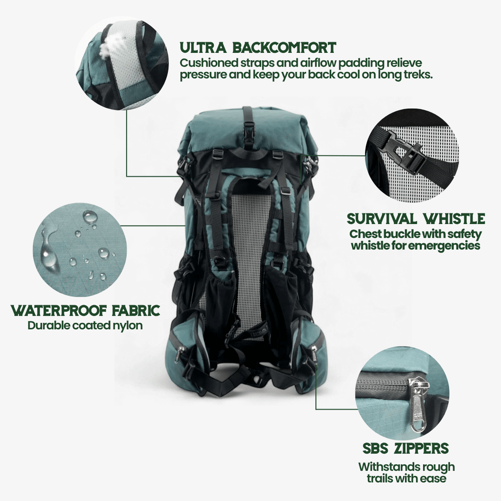 AeroTrail 50L ultrakönnyű, bővíthető kalandtáska rolltop záródással