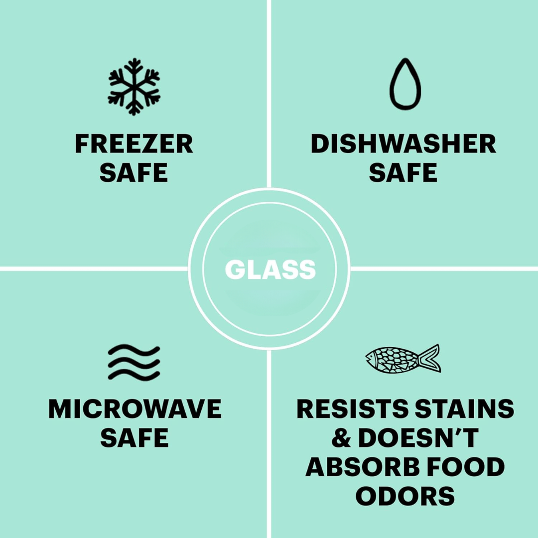ClearNest 12 darabos BPA-mentes üveg ételtároló készlet elfoglalt konyhákba, légmentes záródással