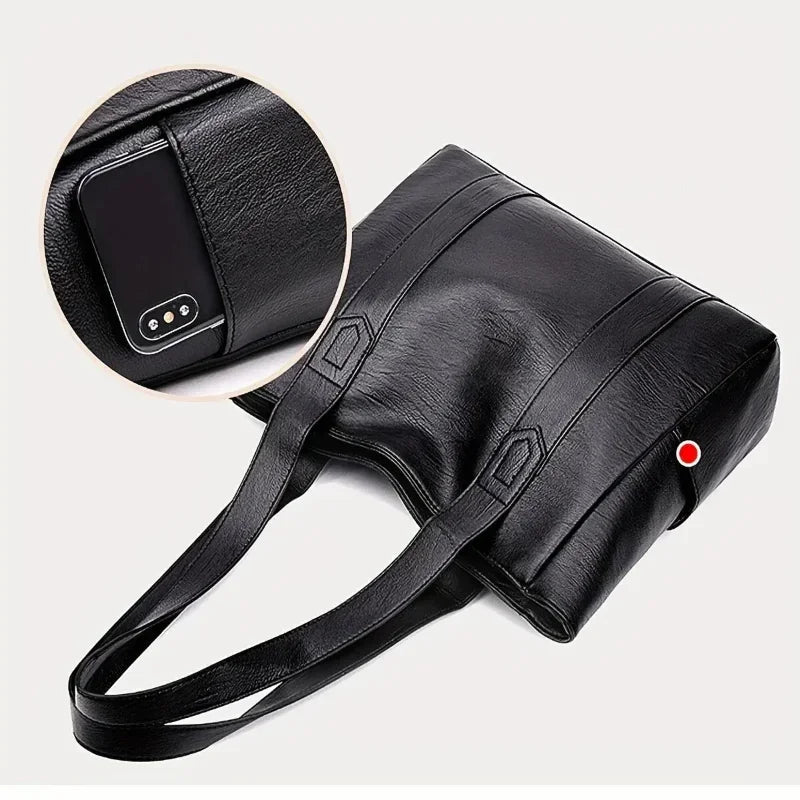 Genuine Leather Shoulder Bag With Vintage Charm And Smooth Finish