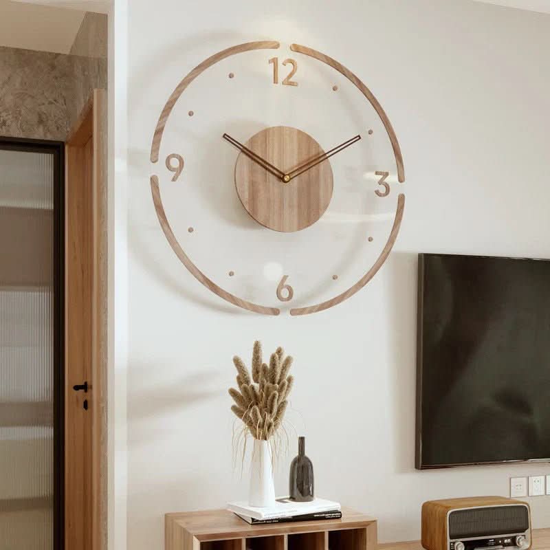 AspenOak Silent Wooden Wall Clock For Minimalist Decor Lovers