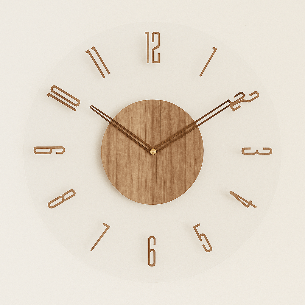 AspenOak Silent Wooden Wall Clock For Minimalist Decor Lovers