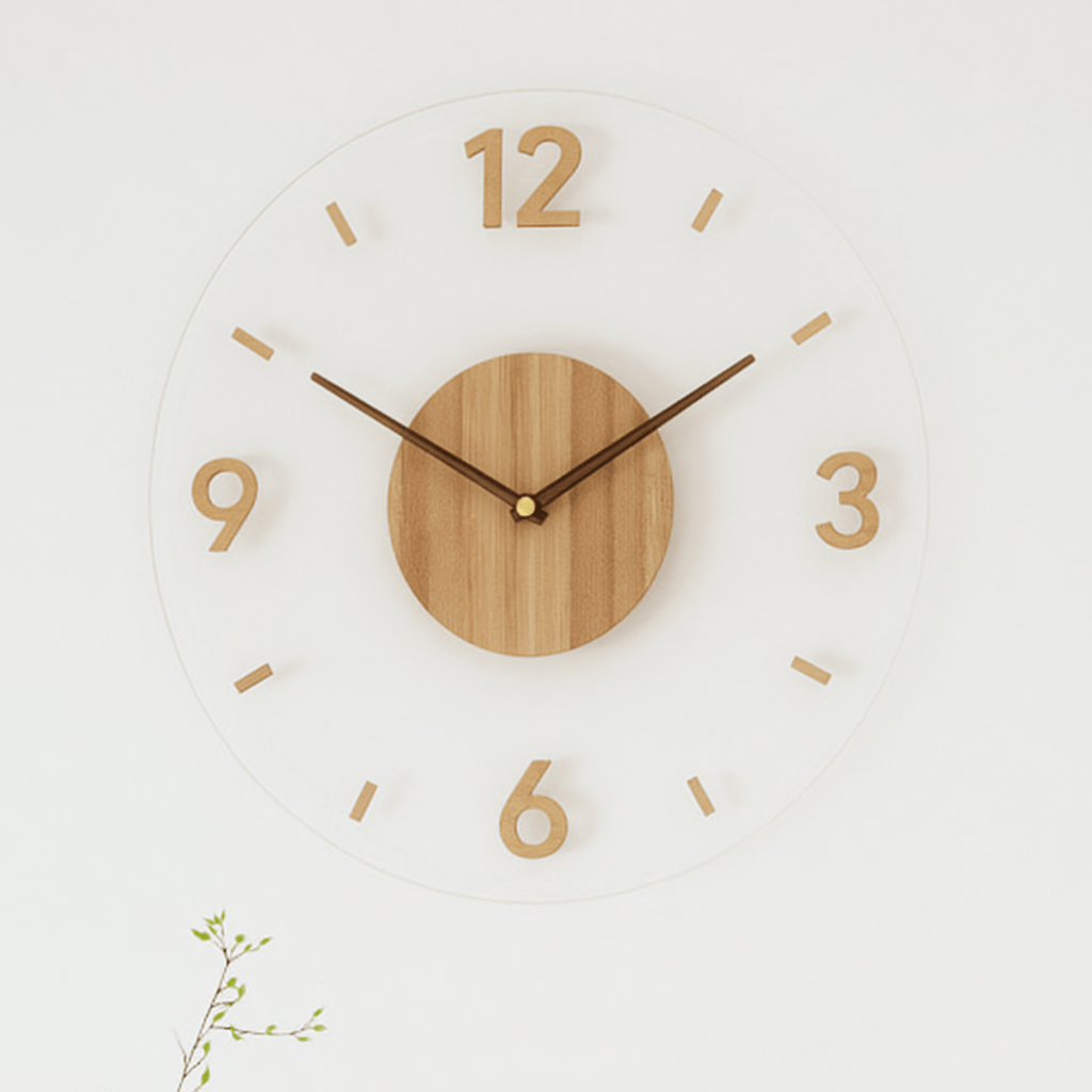 AspenOak Silent Wooden Wall Clock For Minimalist Decor Lovers