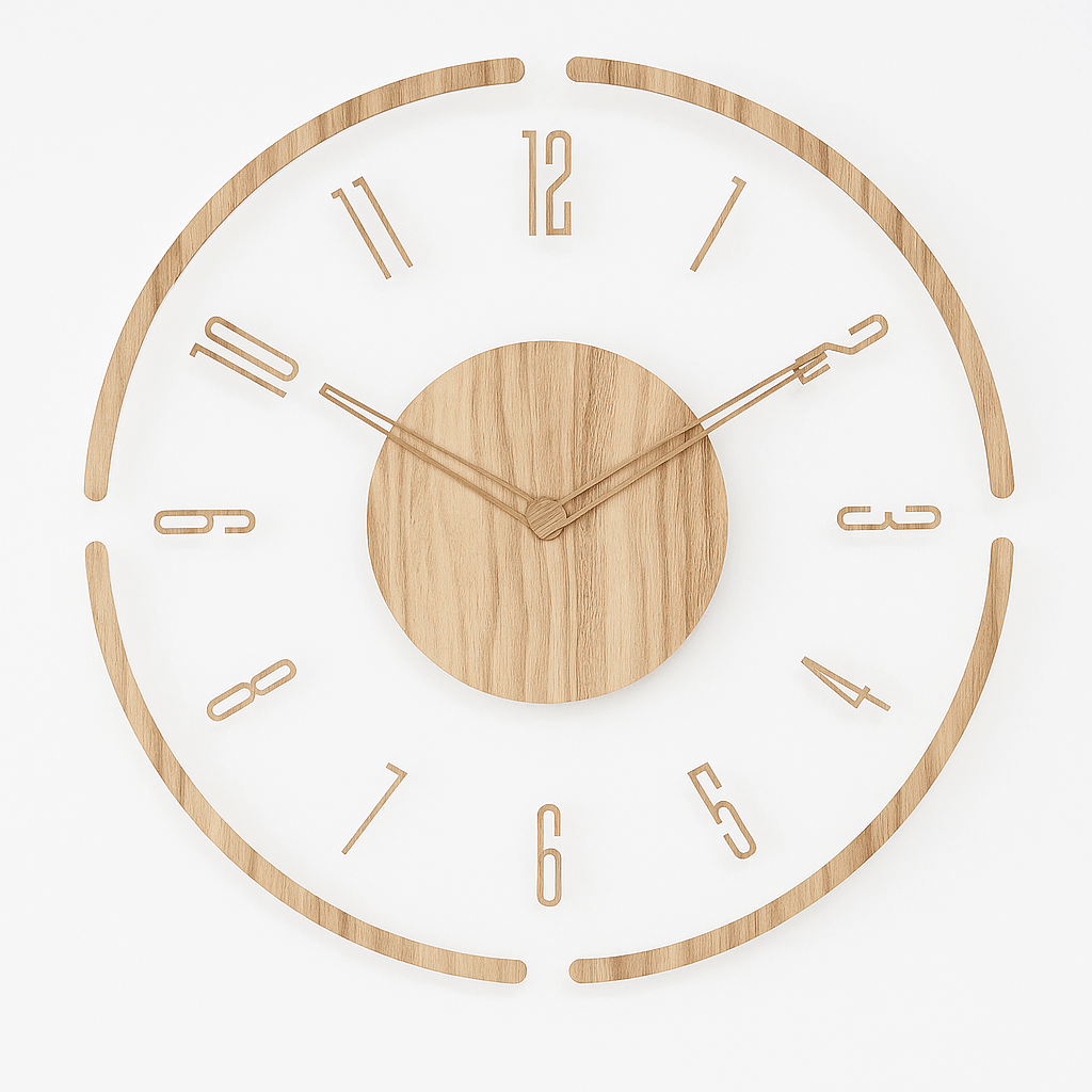 AspenOak Silent Wooden Wall Clock For Minimalist Decor Lovers