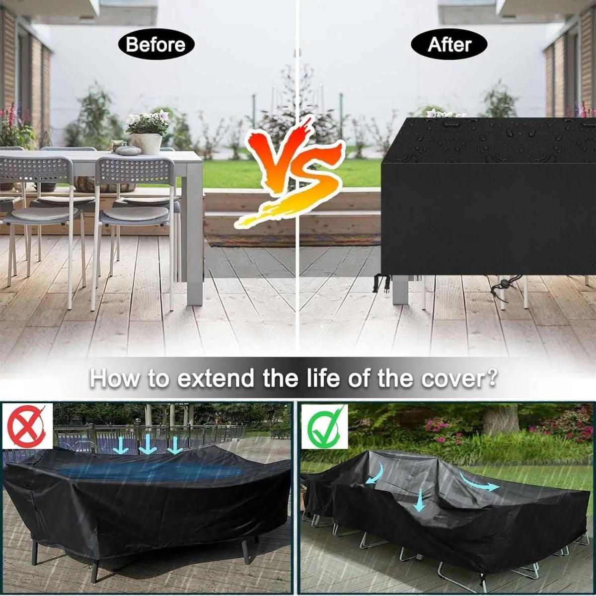 NovaShield プレミアム パティオ家具カバー 全天候対応保護用
