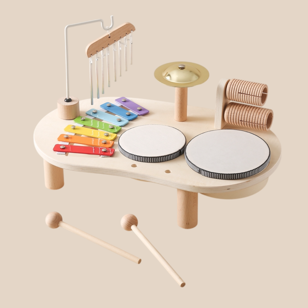 ハーモニー学習テーブル 木製マルチ楽器アクティビティセット