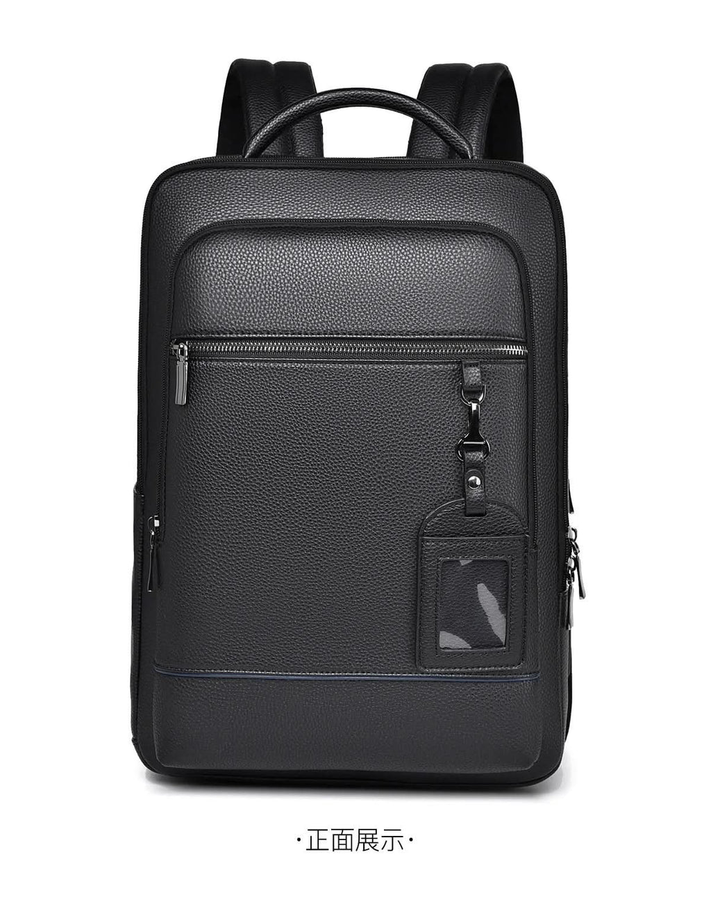 Elegáns bőr hátizsák USB-porttal 15,6 hüvelykes laptophoz, uniszex