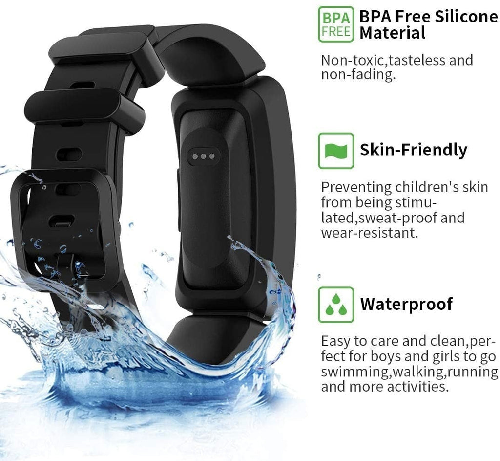 Fitbit Ace 2 fekete szilikon szíj a Fitbit Ace 2-höz