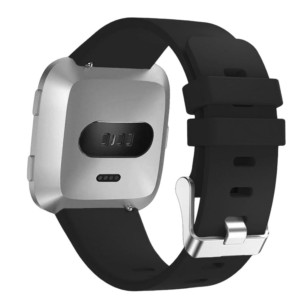 Fekete szilikon szíj Fitbit Versa és Versa 2 órákhoz