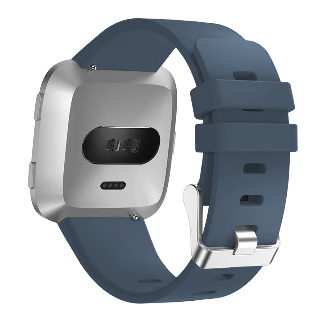 Fitbit Versa és Versa 2 szilikon szíj csattal, szürke-kék