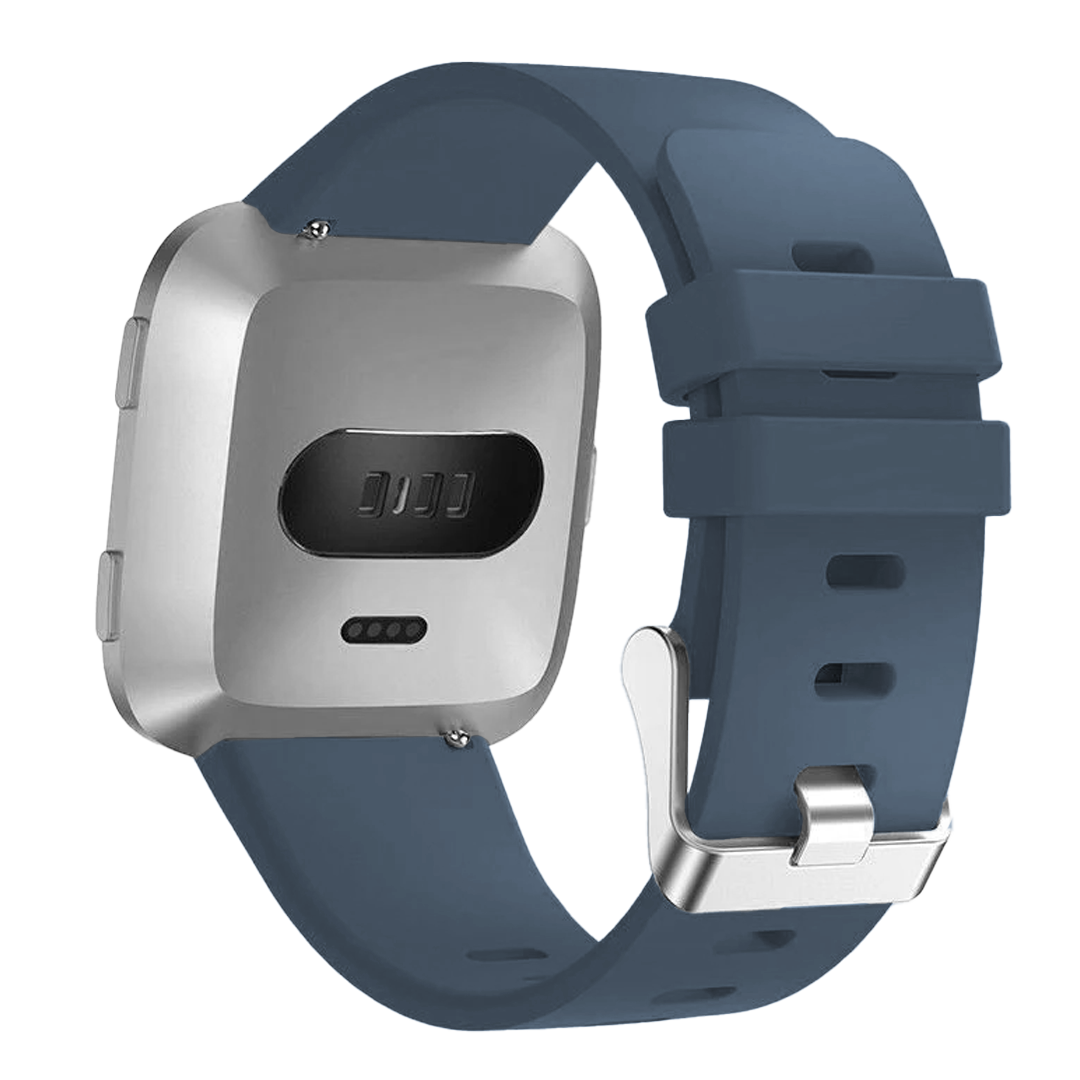 Fitbit Versa és Versa 2 szilikon szíj csattal, szürke-kék