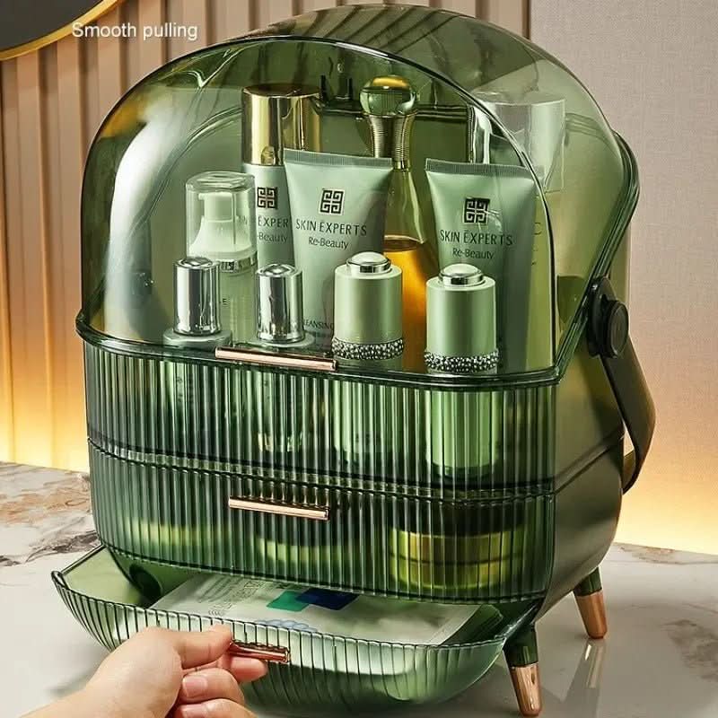 AuraLux sminkrendező doboz por- és vízálló, elegáns kialakítással nőknek