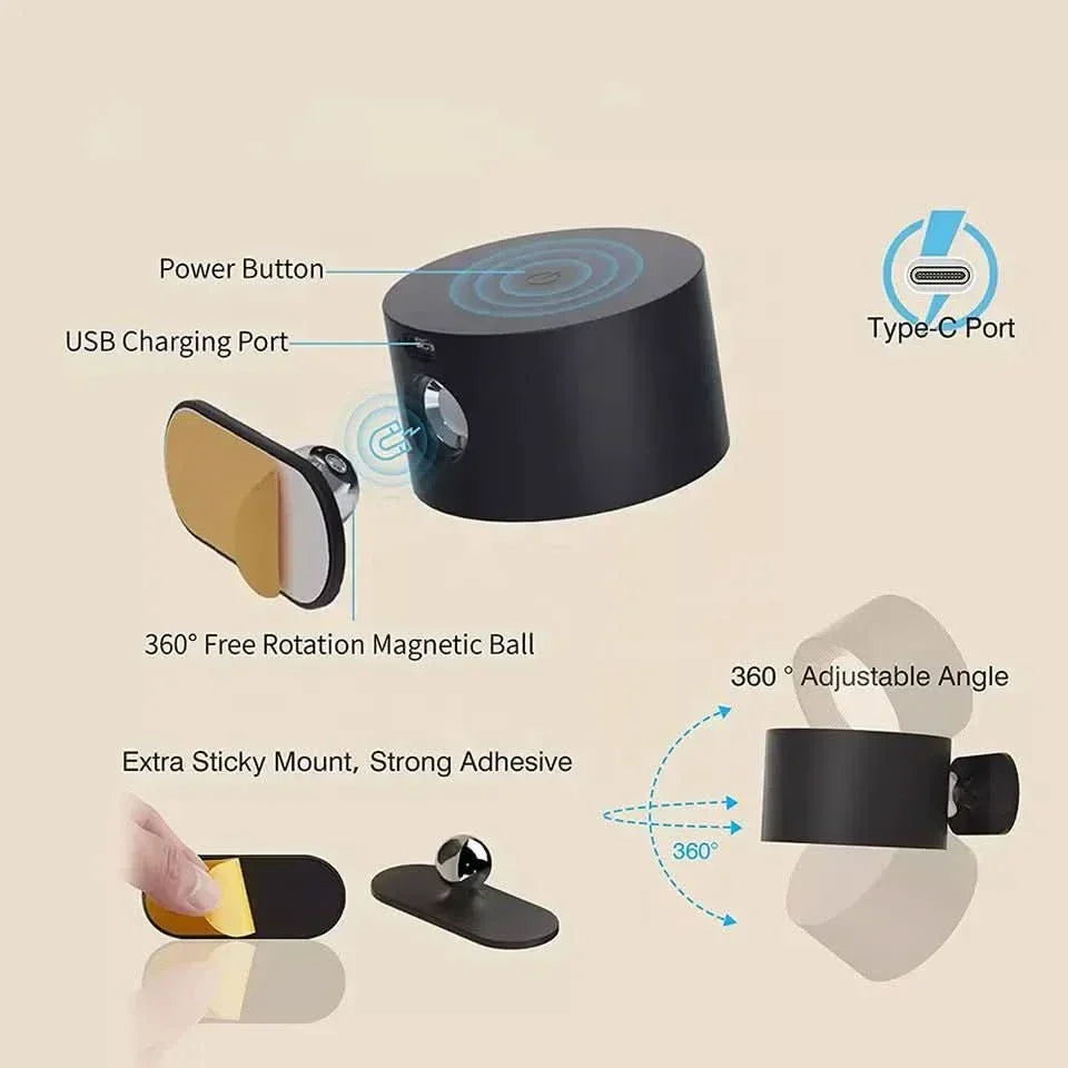 LumaPulse Wireless 360-Degree Rotating LED Lamp for Flexible Lighting
