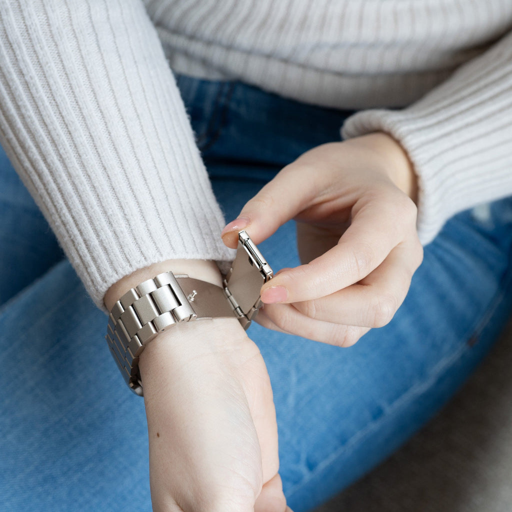 Apple Watch acél szíj csillagfényes kivitelben Apple Watch szíjhoz
