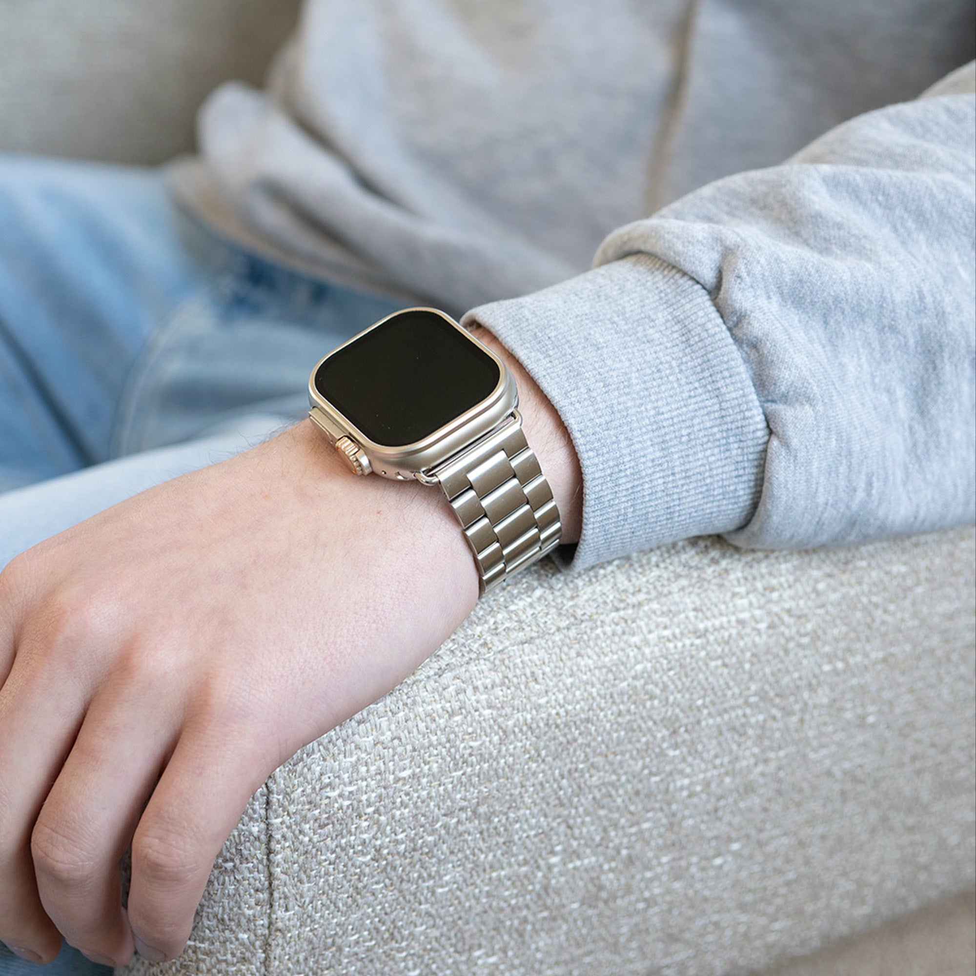 Apple Watch acél szíj ezüst színű szalag Apple Watch-hoz
