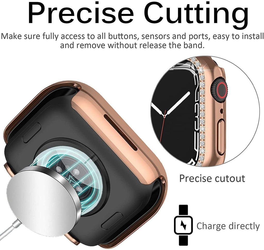 Apple Watch gyémánt kemény tok rózsaarany színben Apple Watch-hoz