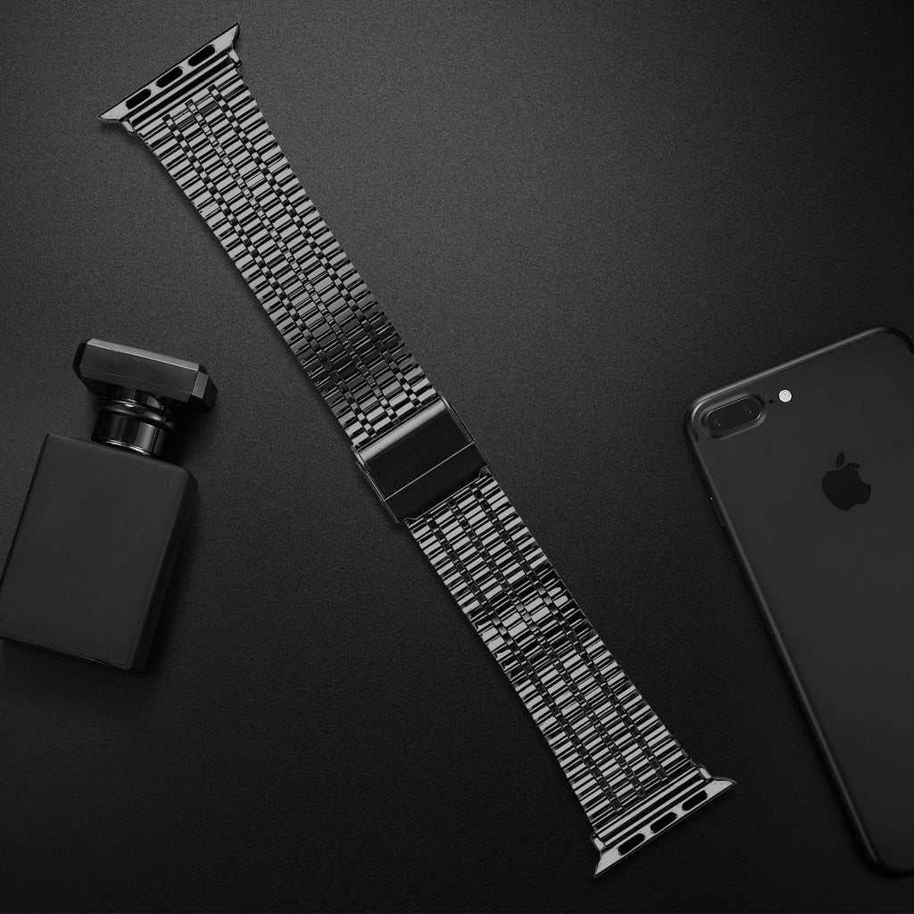 Apple Watch finom acél szíj fekete rozsdamentes acél karkötő