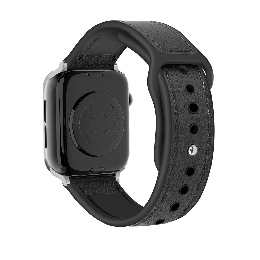 Apple Watch hibrid bőrszíj fekete cserepánt