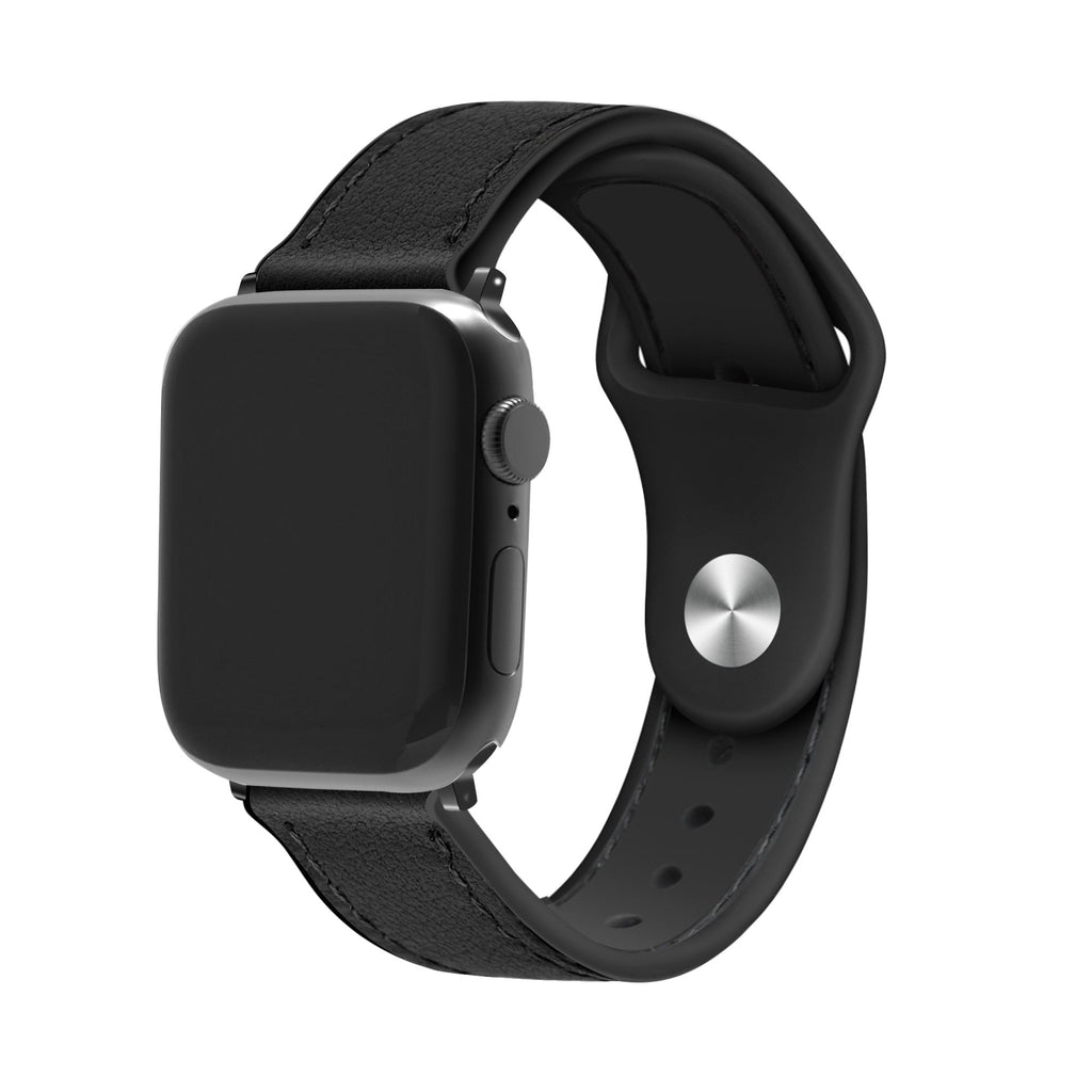 Apple Watch hibrid bőrszíj fekete cserepánt