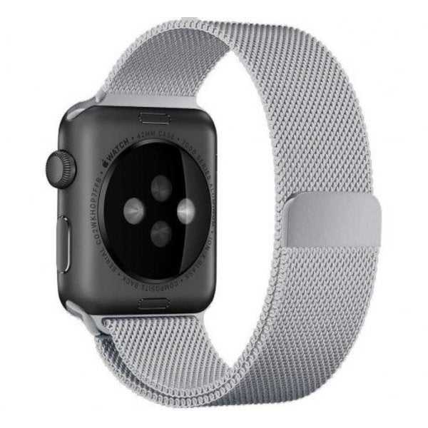Apple Watch Aksesuarı İçin Gümüş Milanese Kayış