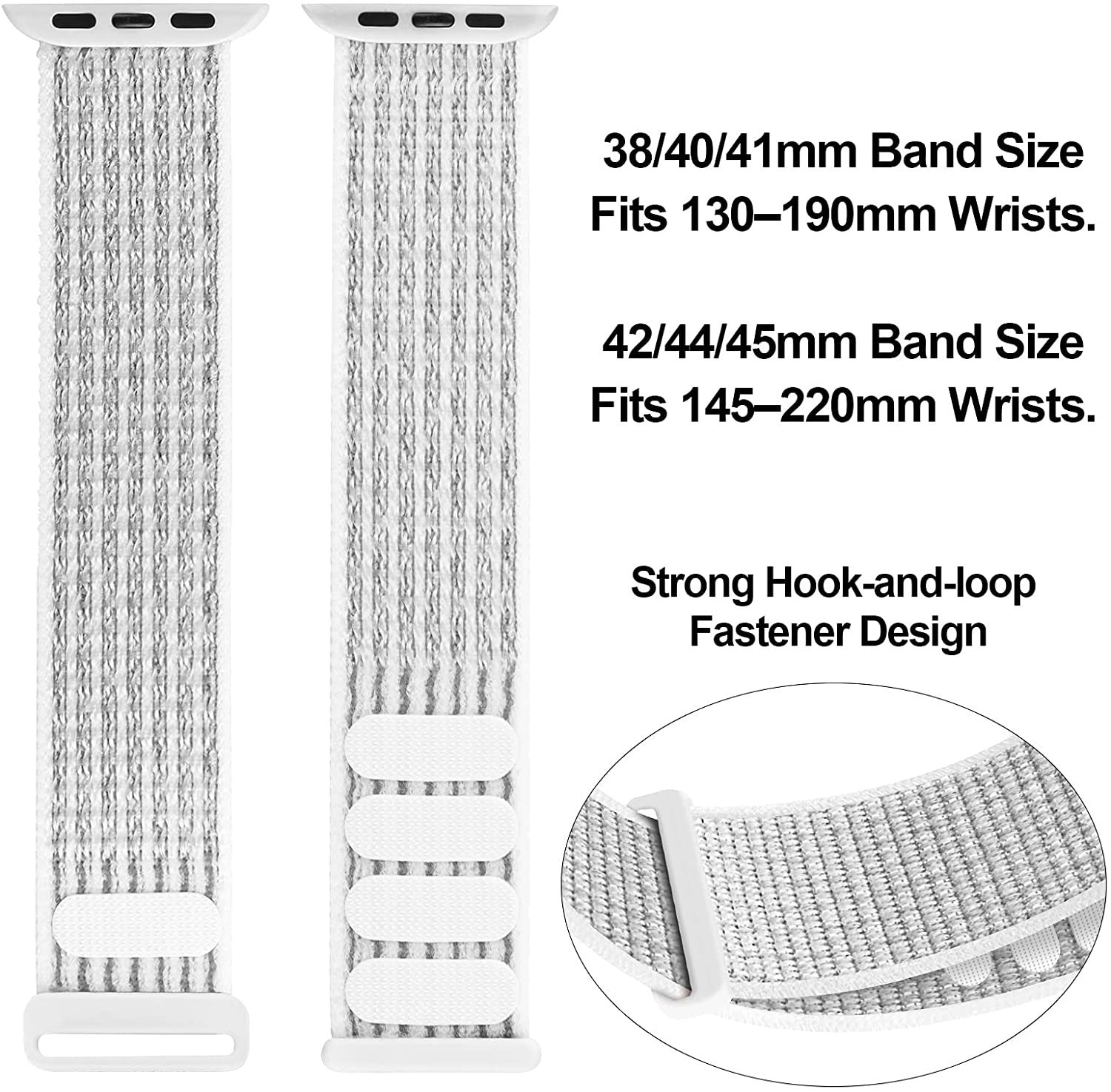 Apple Watch Nylon Loop Strap White Color Band For Apple Watch