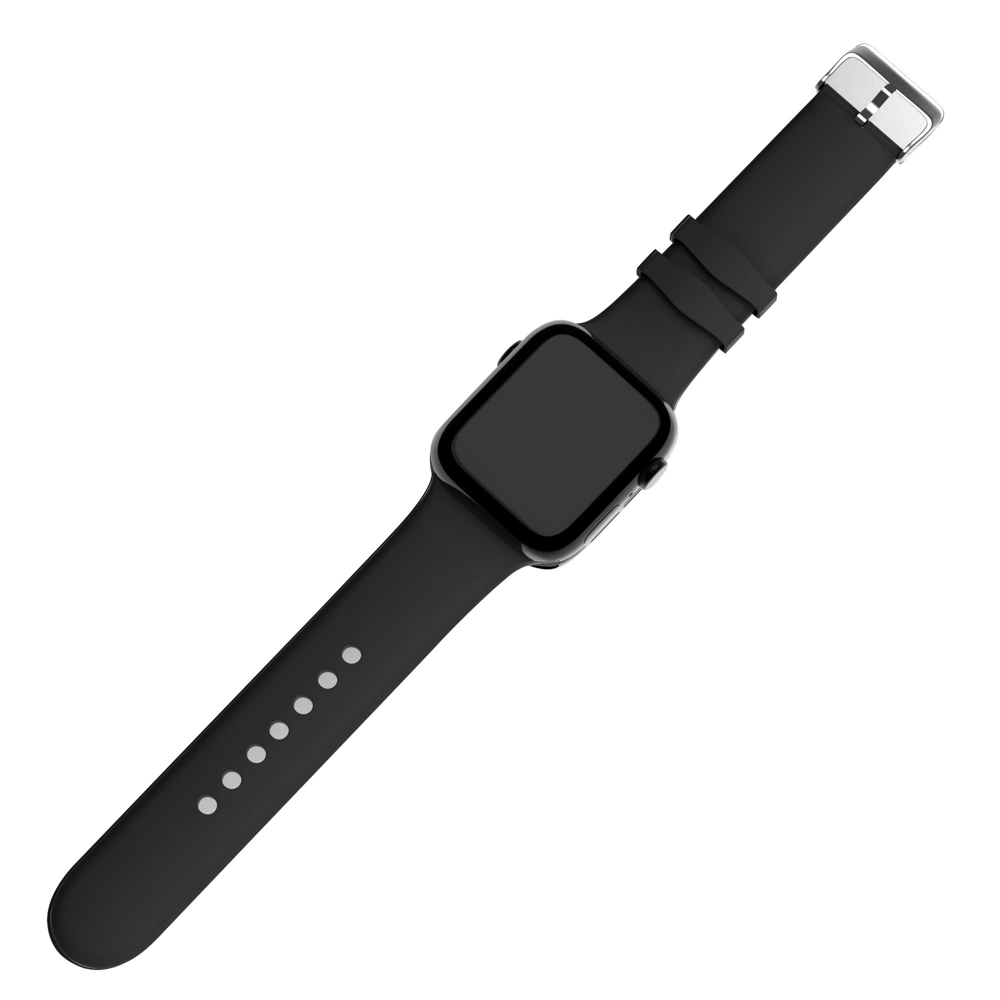 Apple Watch schwarzes Silikonarmband mit Schnalle für Apple Watch