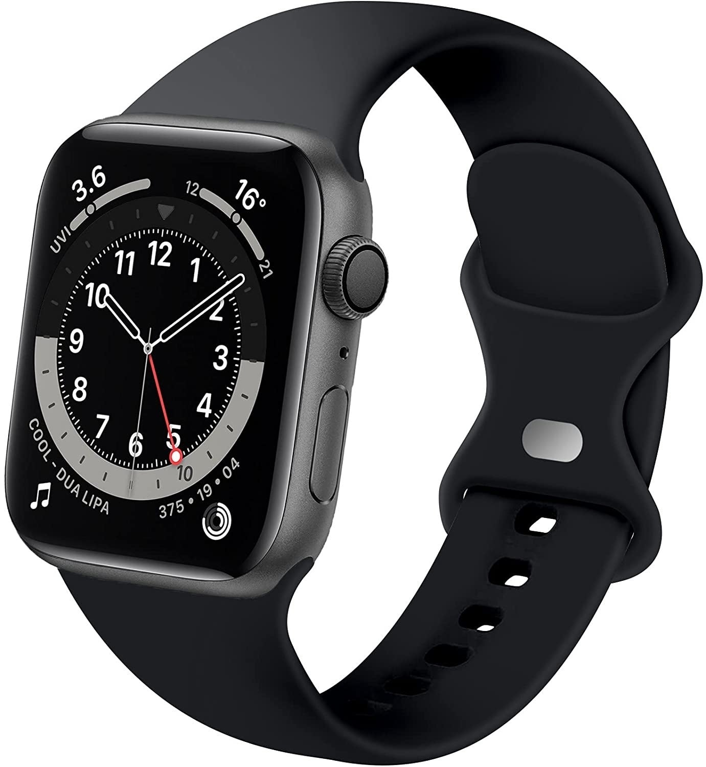 Apple Watch szilikon szíj klasszikus fekete Apple Watch-hoz