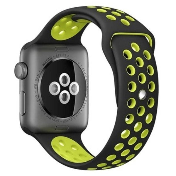 Apple Watch sport szíj fekete és sárga színekben