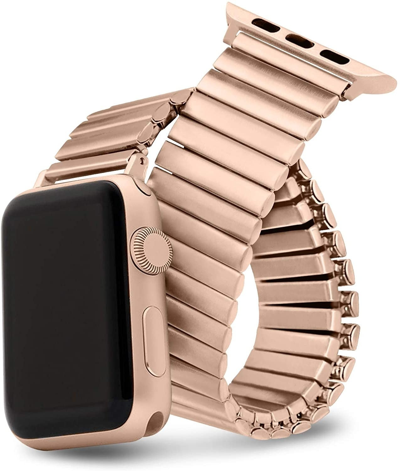 Apple Watch rózsaarany elasztikus acél szíj mindennapi viselethez