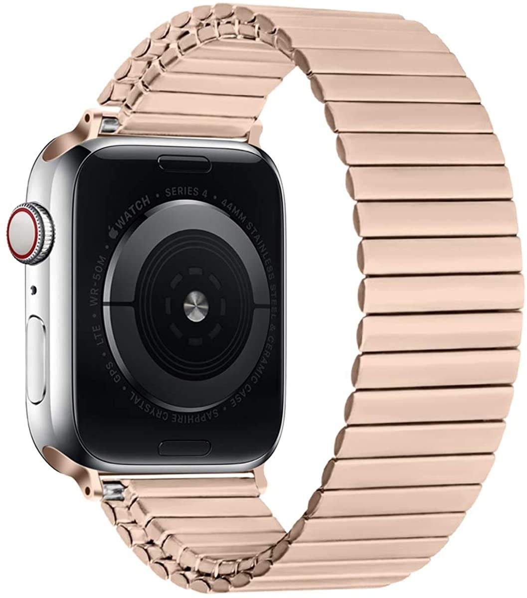 Apple Watch rózsaarany elasztikus acél szíj mindennapi viselethez