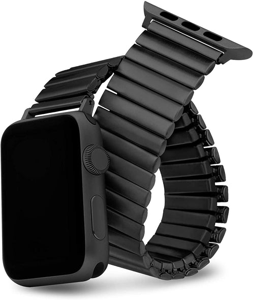 Apple Watch fekete elasztikus acél szíj cserepánt