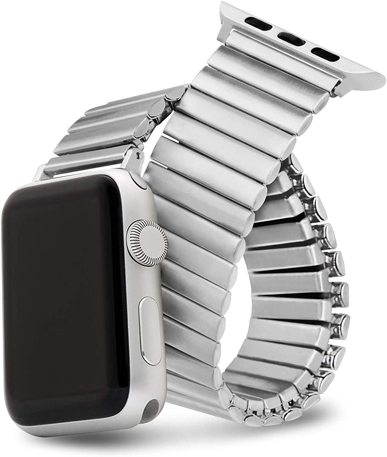 Apple Watch elasztikus rozsdamentes acél szíj ezüst színű szalag
