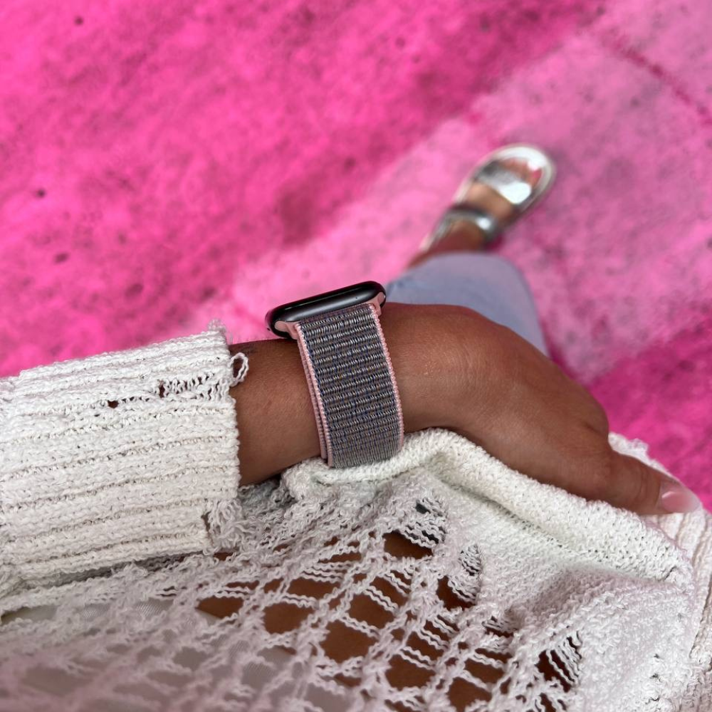 Apple Watch rózsaszín nejlon szíj mindennapi használatra