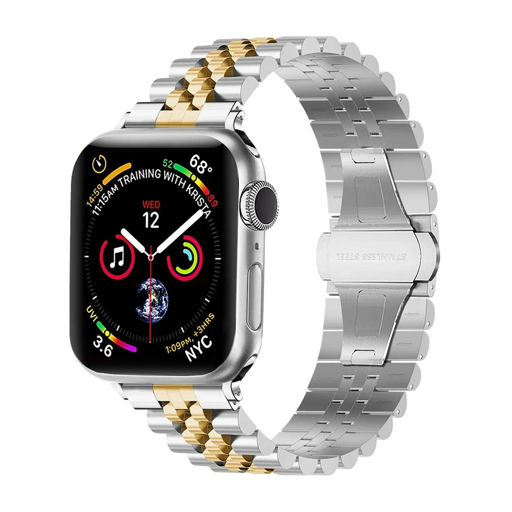 Bracelet en acier Jubilee argent et or pour Apple Watch