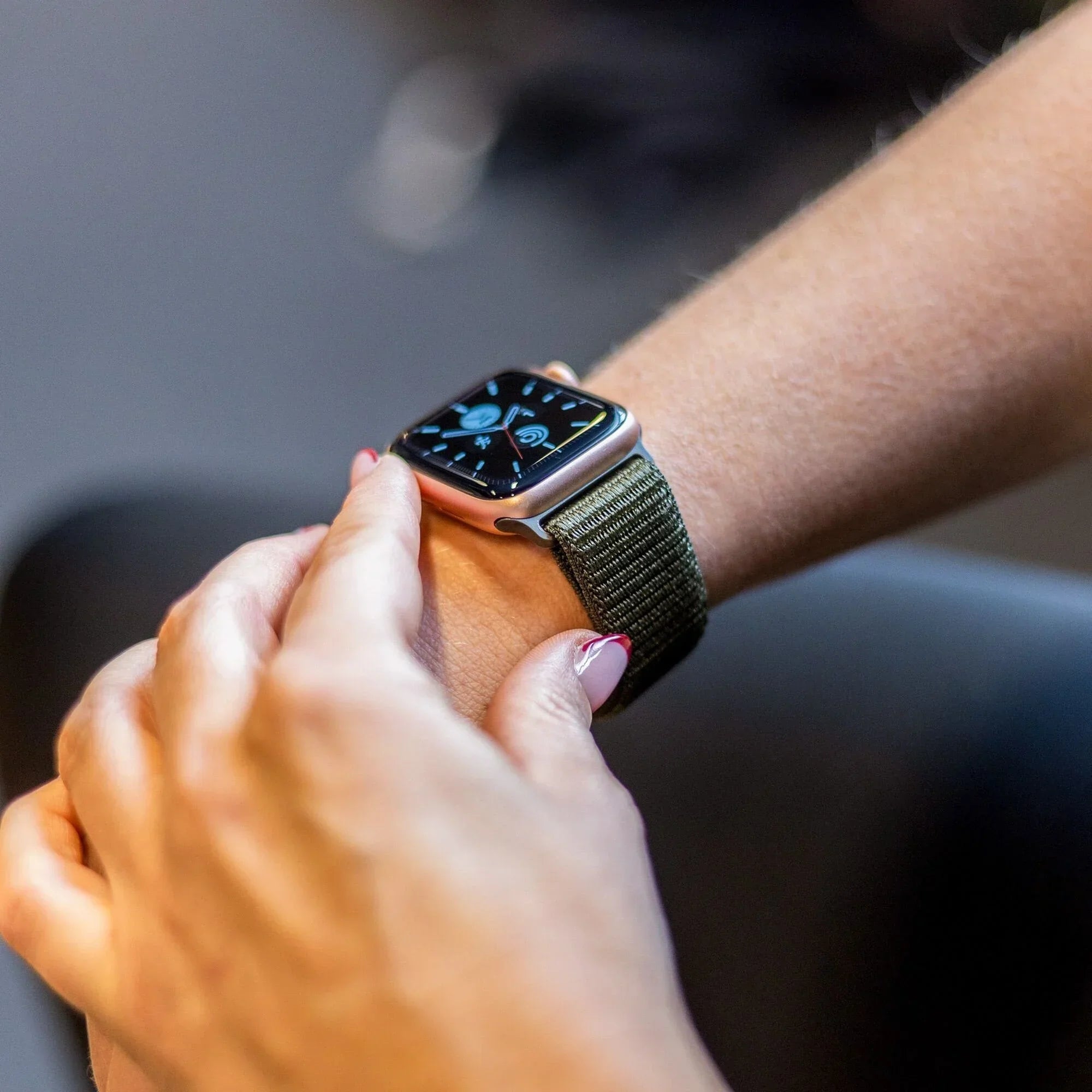 Apple Watch sötétzöld nylon szíj Apple Watch-hoz