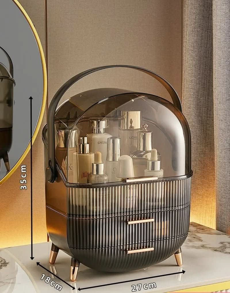 AuraLux sminkrendező doboz por- és vízálló, elegáns kialakítással nőknek