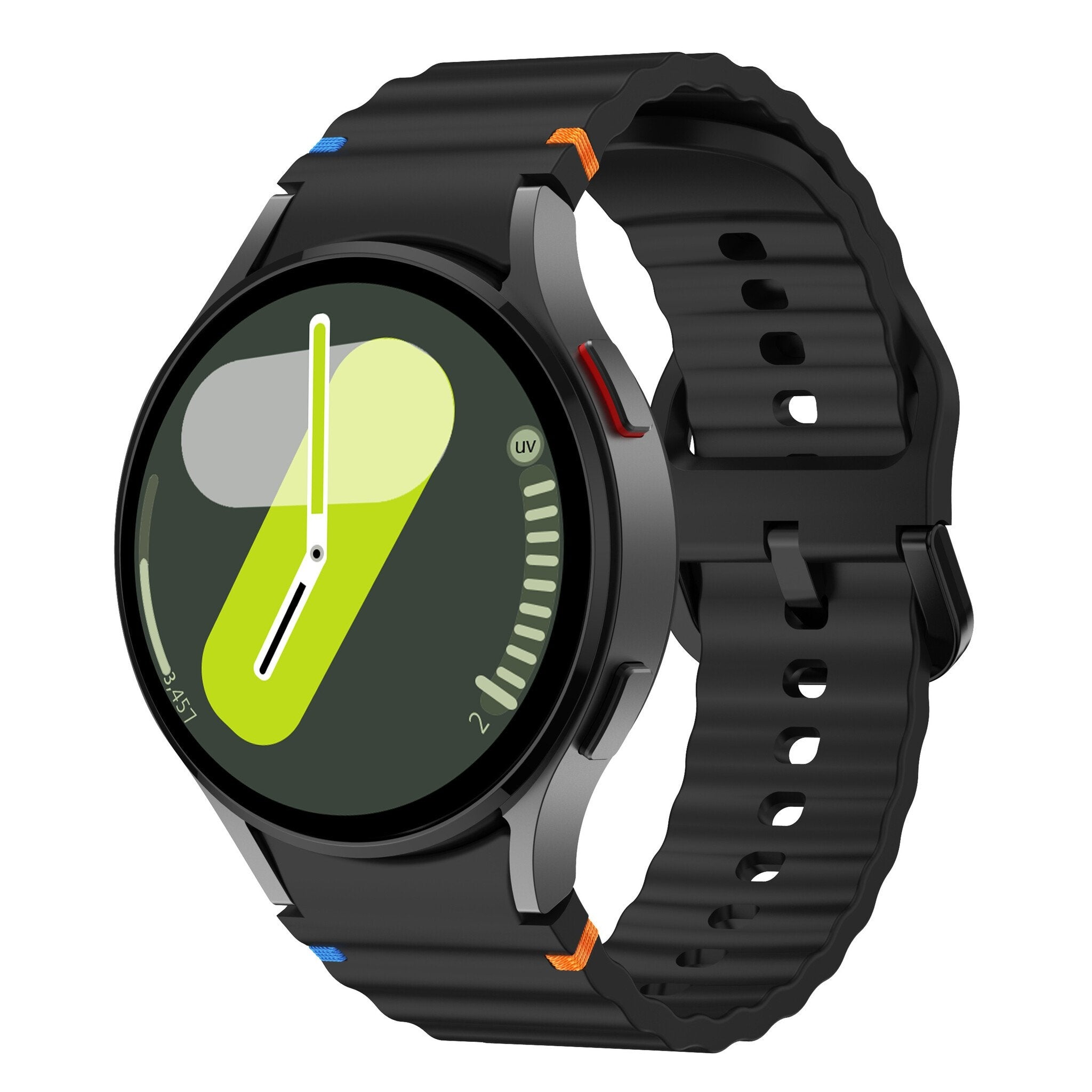 サムスン ギャラクシーウォッチ7 44mm ウェーブストラップ ブラックバンド アクセサリー