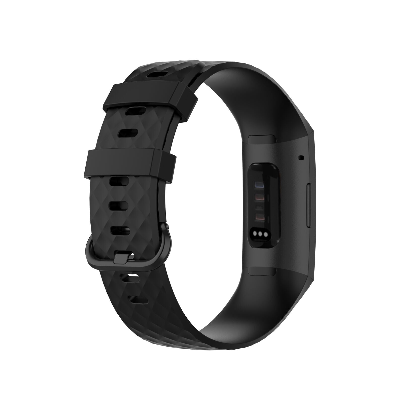 Fekete szilikon szíj Fitbit Charge 4 okosóra szíjhoz